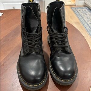 Doc Marten Black Smooth Leather Lace-Up Boots